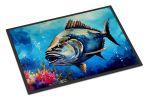 NEW Bluefin Tuna Doormat Front Door Mat Indoor Outdoor Rugs for Entryway, Non Slip Washable Low Pile, 18H X 27W