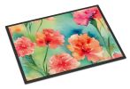 NEW Carnations in Watercolor Doormat Front Door Mat Indoor Outdoor Rugs for Entryway, Non Slip Washable Low Pile, 18H X 27W