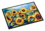 NEW Sunflowers in Watercolor Doormat Front Door Mat Indoor Outdoor Rugs for Entryway, Non Slip Washable Low Pile, 18H X 27W
