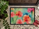 NEW Carnations in Watercolor Doormat Front Door Mat Indoor Outdoor Rugs for Entryway, Non Slip Washable Low Pile, 18H X 27W