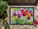 NEW Orchids in Watercolor Doormat Front Door Mat Indoor Outdoor Rugs for Entryway, Non Slip Washable Low Pile, 18H X 27W